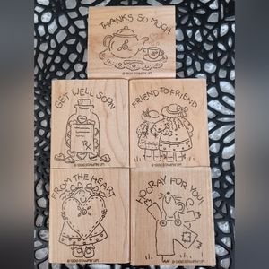 VINTAGE RETIRED 1996 STAMPIN' UP!  "NICE AND EASY NOTES" STAMP SET 5 OF 8